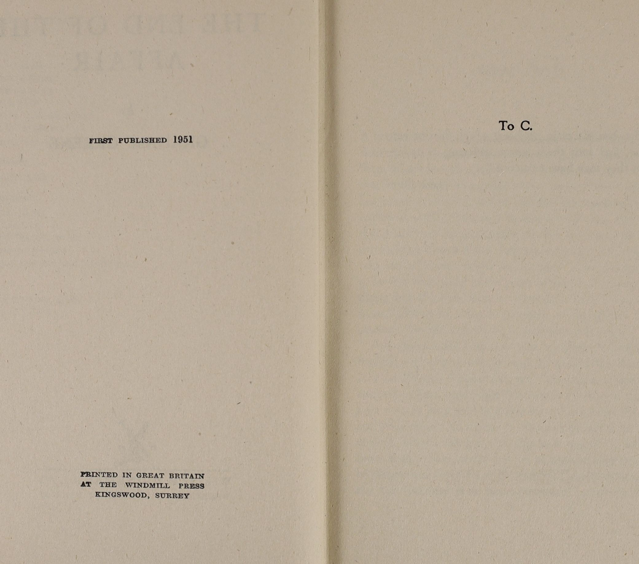 Greene, Graham - The End of the Affair, 1st edition, in unclipped d/j, William Heinemann, London, 1951